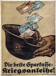 WW1 German War Loan-affisch, Die Beste Sparkasse: Kriegsanleihe !, c.1914-18